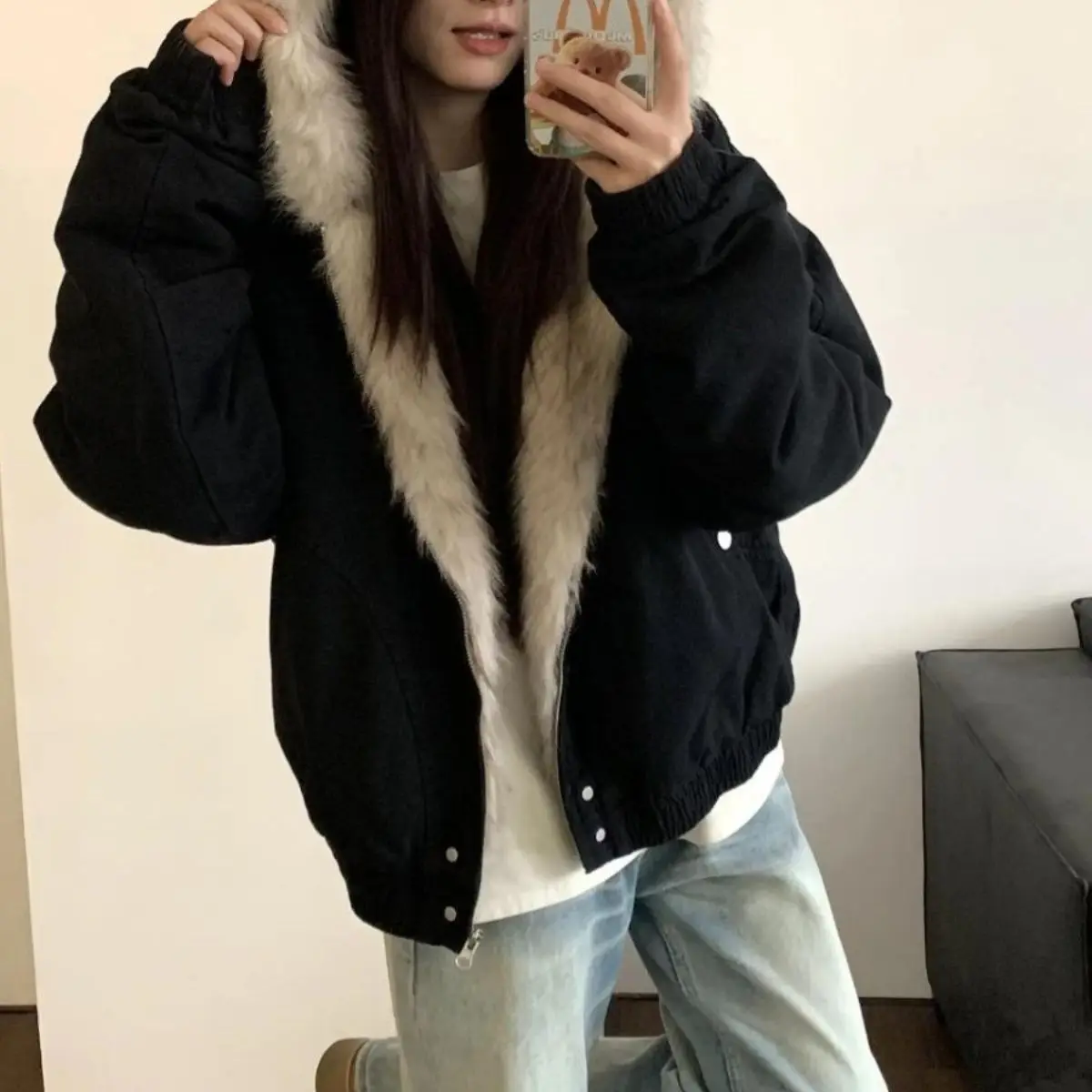 Parkas Outdoor Womens Fall Wadding Anti-Static Double-Pocket Female'S Hemline Feminine Heavy Fur-Collar Chic Mock Athleisure Hot
Parkas Outdoor Womens Fall Wadding Anti-Static Double-Pocket Female'S Hemline Feminine Heavy Fur-Collar Chic Mock Athleisure Hot