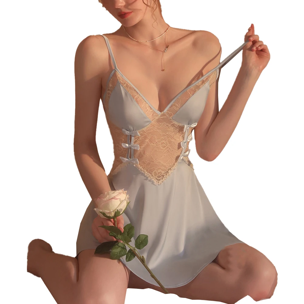 Women Sexy Nightdress Private Pajamas Lace Perspective Lingerie Backless Hollow Sling Home Wear Tight Up Erotic Nightwear
Women Sexy Nightdress Private Pajamas Lace Perspective Lingerie Backless Hollow Sling Home Wear Tight Up Erotic Nightwear