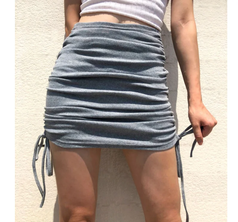 2021 Spring Autumn Women's Knitting Thread Side Drawstring Elastic Pleated Skirt Sexy Slim Adjustable Buttock Skirt Girl Gray
2021 Spring Autumn Women's Knitting Thread Side Drawstring Elastic Pleated Skirt Sexy Slim Adjustable Buttock Skirt Girl Gray
