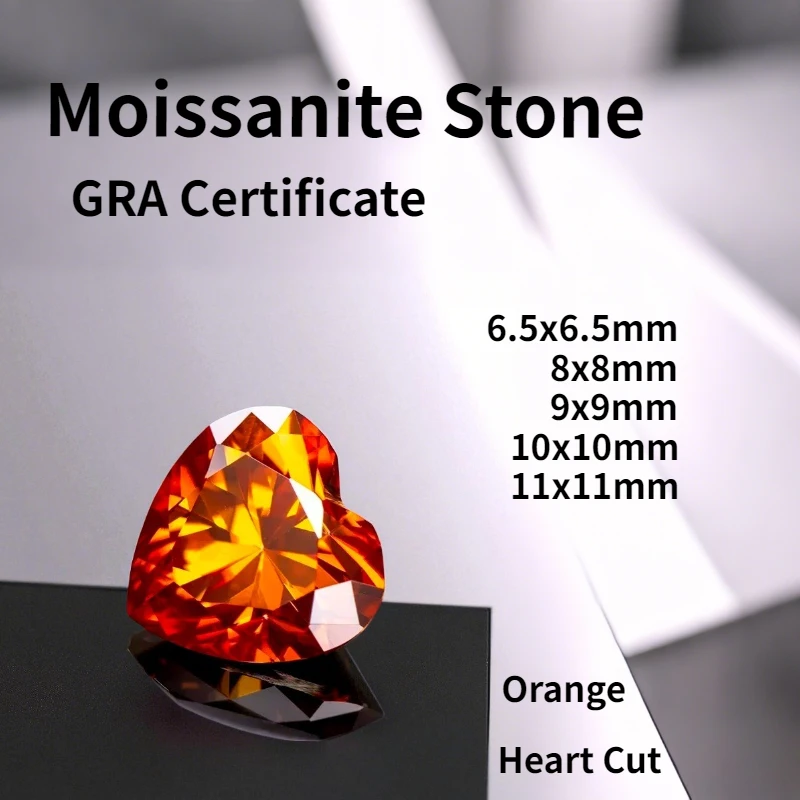 Orange Moissanite Stone Heart Cut Gemstones Lab Grown Diamond For DIY Advanced Jewelry Making Materials With Certificate
Orange Moissanite Stone Heart Cut Gemstones Lab Grown Diamond For DIY Advanced Jewelry Making Materials With Certificate