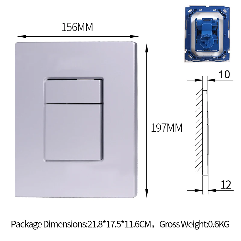 Dual Flush Push Button Plate in Matte Silver Compatible with Grohe SKATE COSMOPOLITAN 38732P00
Dual Flush Push Button Plate in Matte Silver Compatible with Grohe SKATE COSMOPOLITAN 38732P00