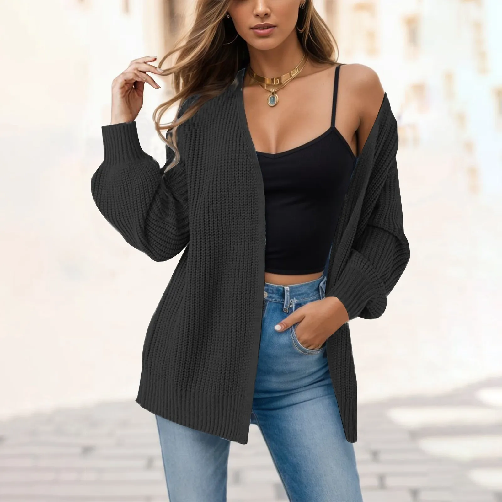 Lantern Sleeve Boho Knitted Cardigan Autumn Winter Holiday Sweater Coat Tops Loose Vintage Solid Color Cardigans Women
Lantern Sleeve Boho Knitted Cardigan Autumn Winter Holiday Sweater Coat Tops Loose Vintage Solid Color Cardigans Women