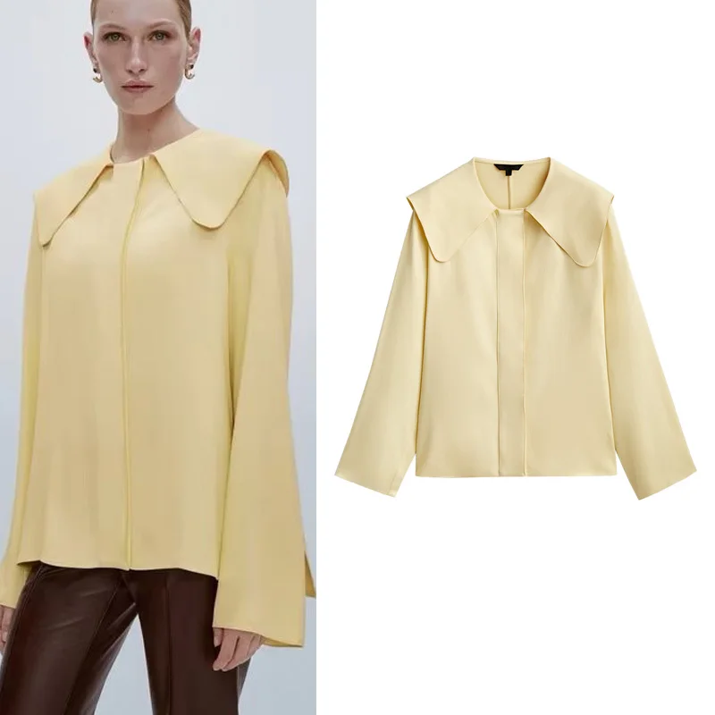 Loose Fit Pure Color Shirt MD Women's New 2024 Doll Collar Design Sense Casual Shirt Commute Style Long Sleeve Polyester Fiber
Loose Fit Pure Color Shirt MD Women's New 2024 Doll Collar Design Sense Casual Shirt Commute Style Long Sleeve Polyester Fiber