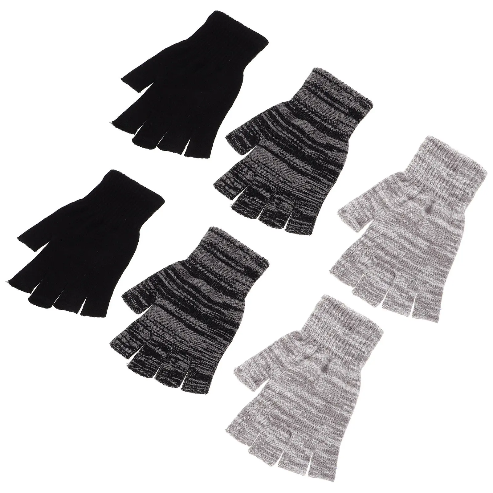 3Pairs Warm Knitted Fingerless Gloves Winter Half Finger Acrylic Elastic Gloves for Women Cold Weather Outdoor Activities Typing
3Pairs Warm Knitted Fingerless Gloves Winter Half Finger Acrylic Elastic Gloves for Women Cold Weather Outdoor Activities Typing