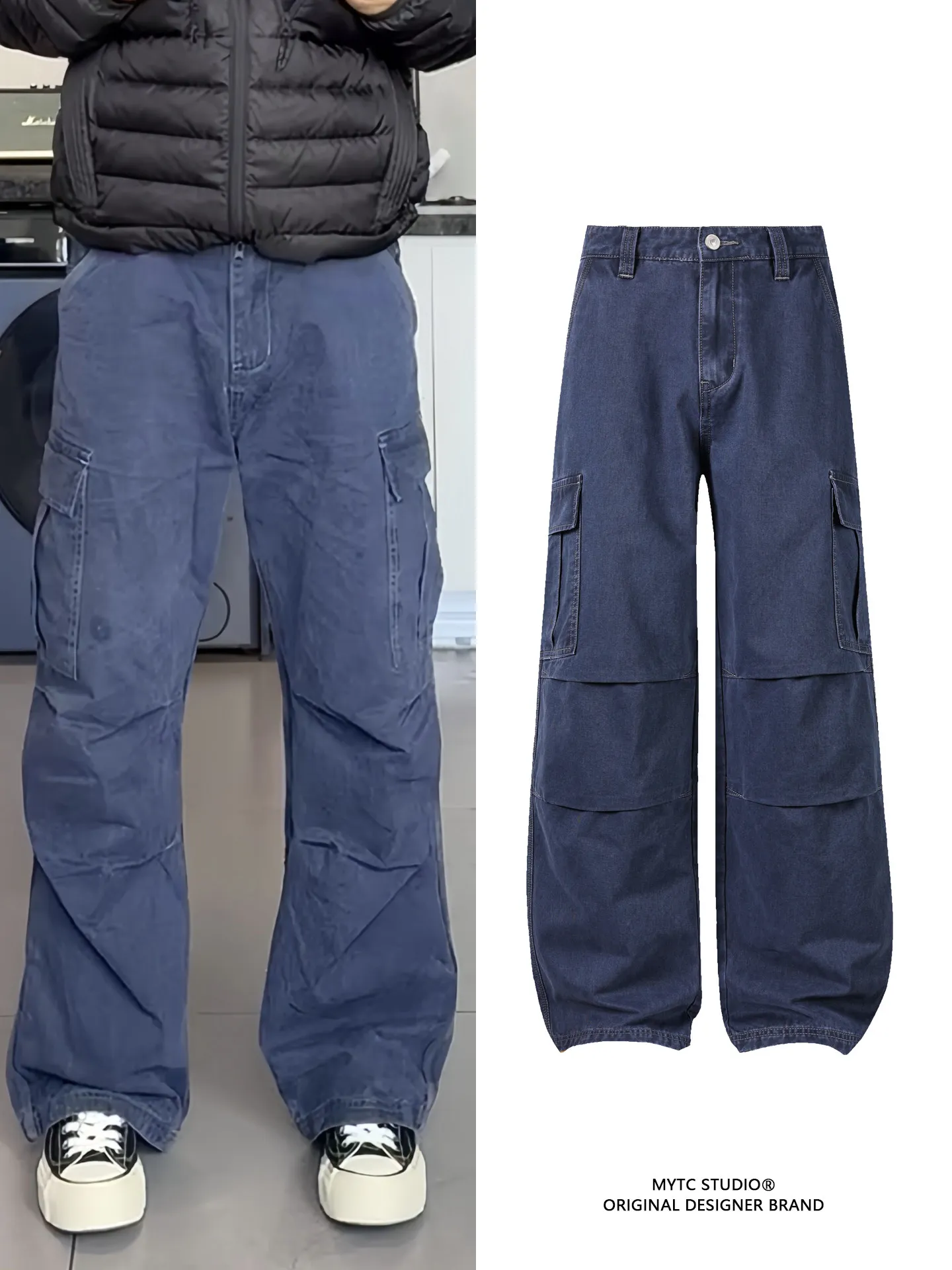 Vintage American Workwear Blue Design Loose Men's Jeans Heavy Washed Large Pockets Folded Pants Spring Season Non-deformable
Vintage American Workwear Blue Design Loose Men's Jeans Heavy Washed Large Pockets Folded Pants Spring Season Non-deformable
