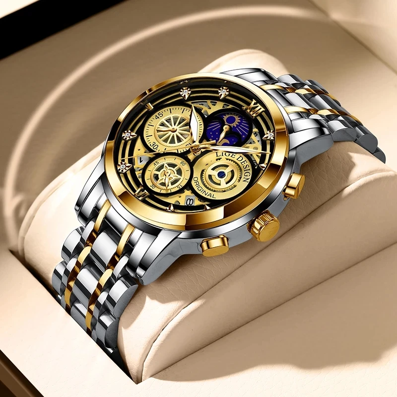 LIGE Man Watch New Fashion Calendar Wristwatch Stainless Steel Luxury Watches for Men Sport Chronograph Quartz Watches Men Clock
LIGE Man Watch New Fashion Calendar Wristwatch Stainless Steel Luxury Watches for Men Sport Chronograph Quartz Watches Men Clock