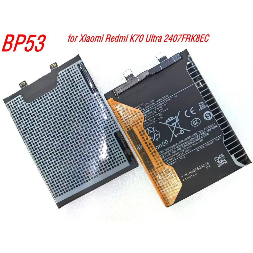 New 3.91V BP53 High Capacity Replacement Battery for Xiaomi Redmi K70 Ultra 2407FRK8EC Mobile Phone
New 3.91V BP53 High Capacity Replacement Battery for Xiaomi Redmi K70 Ultra 2407FRK8EC Mobile Phone