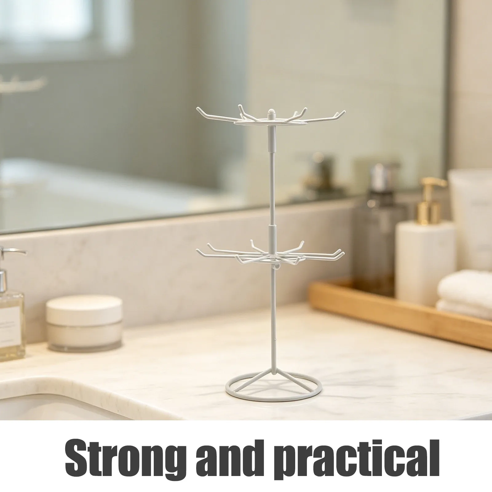 Rotating Jewelry Display Stand 2 Tier Detachable Sturdy Metal Tabletop Organizer for Necklaces Bracelets Earrings Retail Vanity
Rotating Jewelry Display Stand 2 Tier Detachable Sturdy Metal Tabletop Organizer for Necklaces Bracelets Earrings Retail Vanity