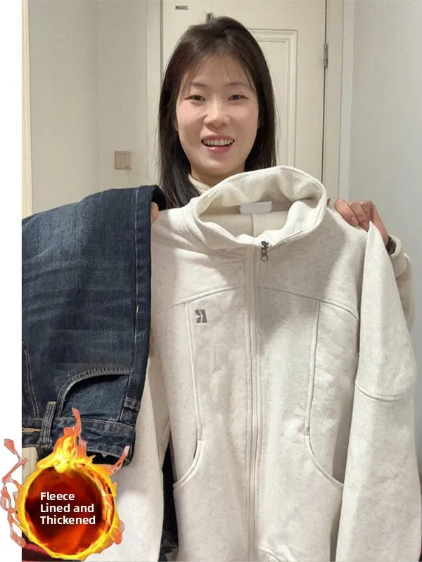 Ladies' Zipper Cardigan Sweatshirt Jacket Thickened Fleece Short Style Autumn Winter Sporty Top Sweet Style Polyester Fiber
Ladies' Zipper Cardigan Sweatshirt Jacket Thickened Fleece Short Style Autumn Winter Sporty Top Sweet Style Polyester Fiber