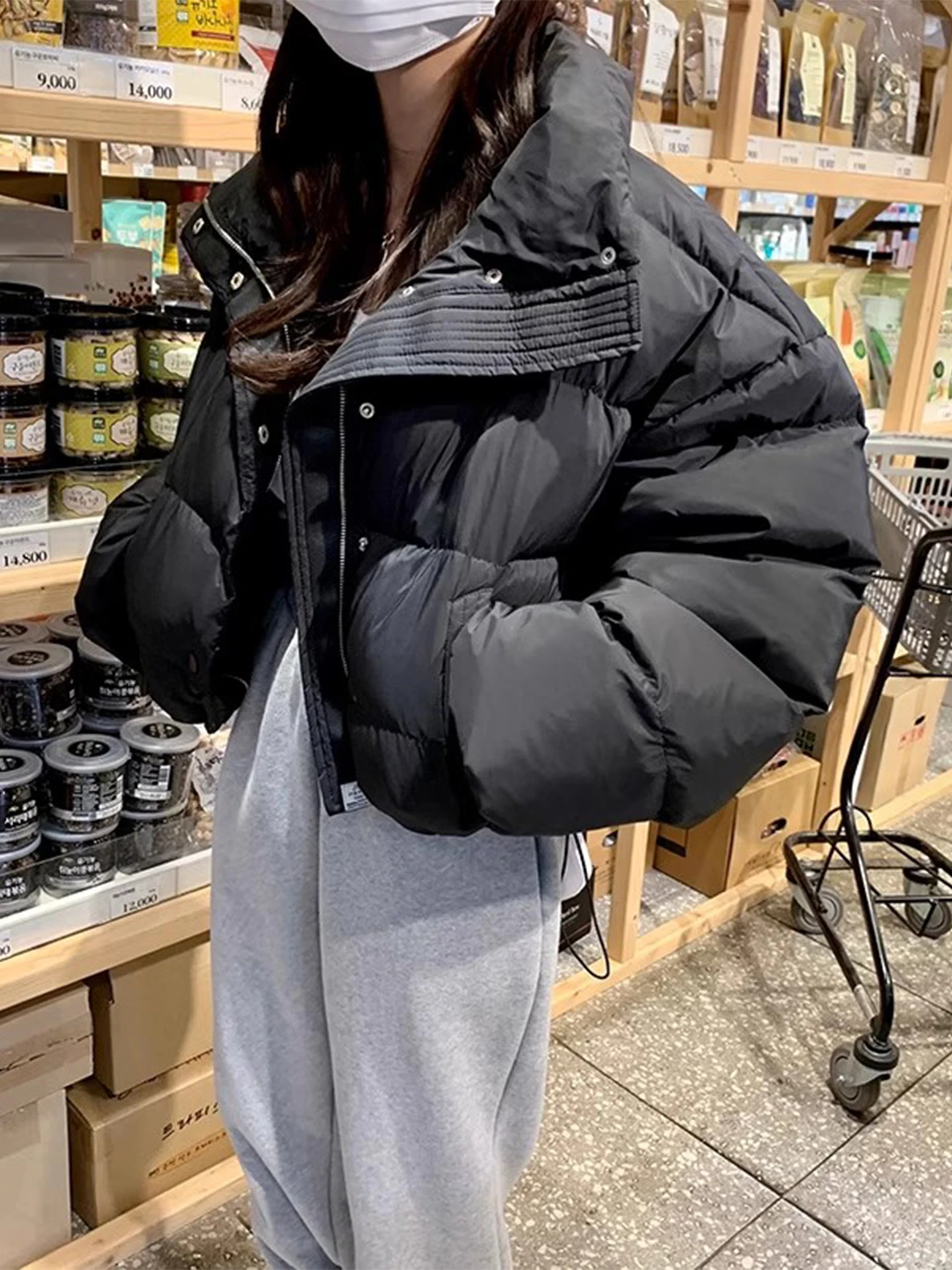 Bla Dstring ort Cotton Jaet Women's Autumn Winter Warm Zipper Bread Coat Faionable Casual Korean Sle Long Sve
Bla Dstring ort Cotton Jaet Women's Autumn Winter Warm Zipper Bread Coat Faionable Casual Korean Sle Long Sve