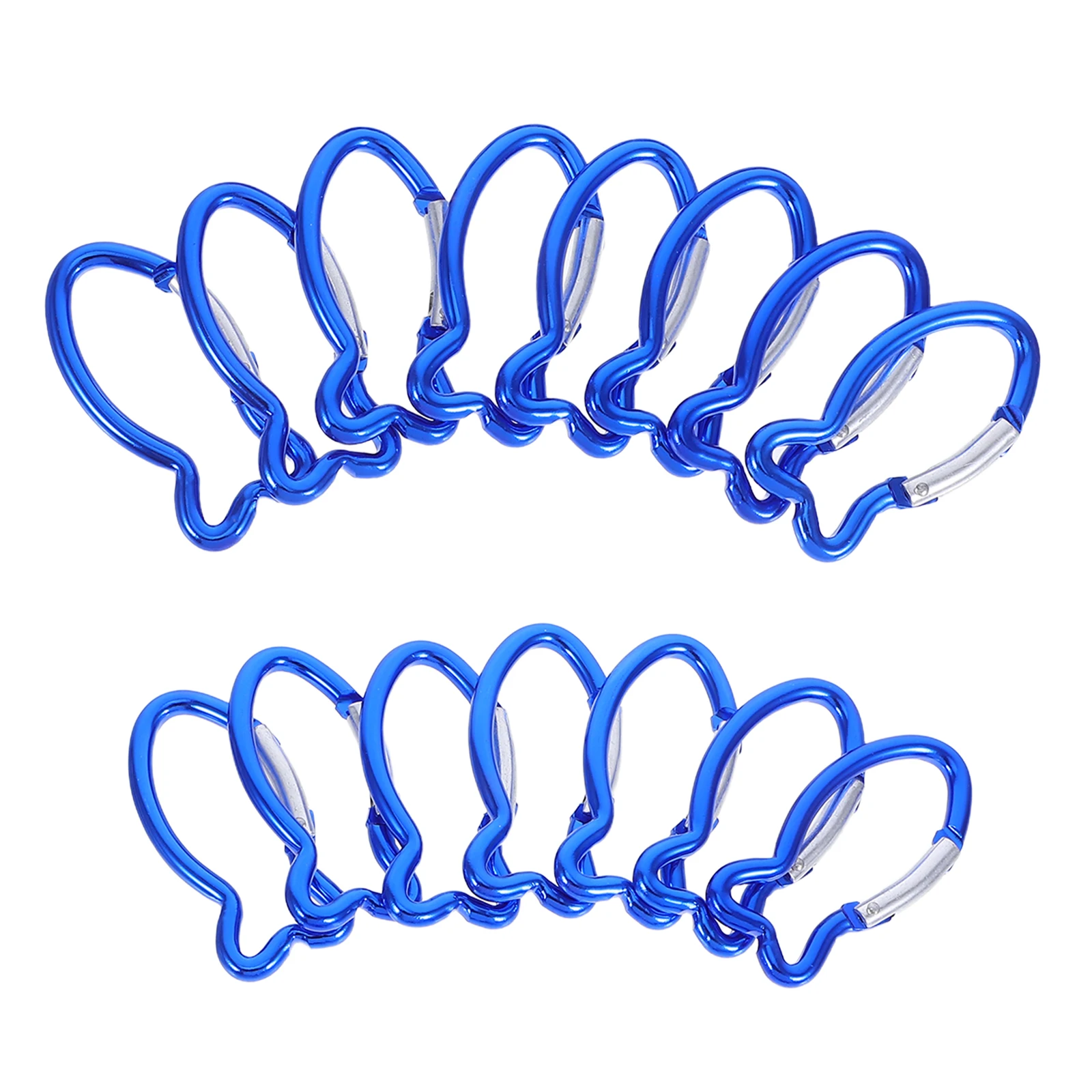 15 Pcs Safe and Quick Hang Carabiner Fish Shape Heavy Duty Clip Hook Tool Bulk Aluminum Alloy Climbing Buckles
15 Pcs Safe and Quick Hang Carabiner Fish Shape Heavy Duty Clip Hook Tool Bulk Aluminum Alloy Climbing Buckles