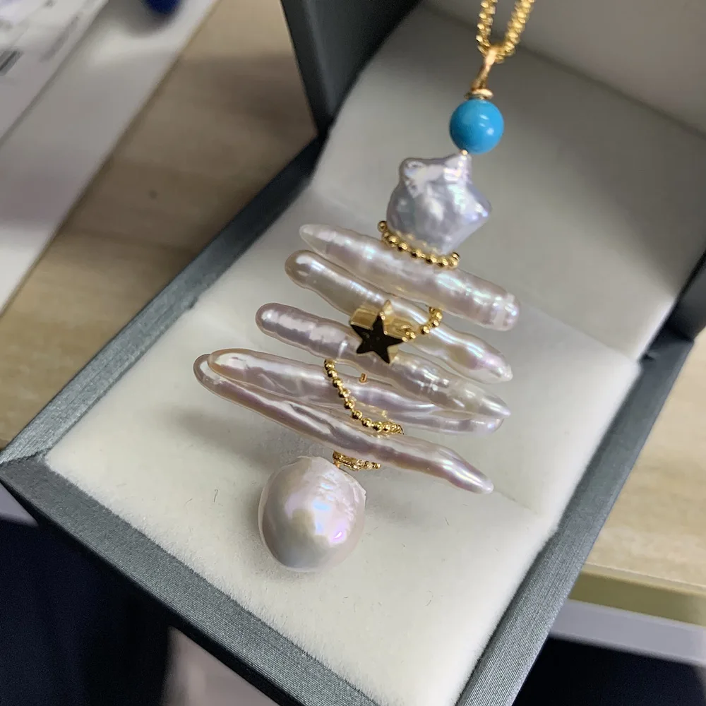 Pearl Necklace, Natural Freshwater Baroque Shaped Pearl Pendant Summer Romantic Jewelry
Pearl Necklace, Natural Freshwater Baroque Shaped Pearl Pendant Summer Romantic Jewelry