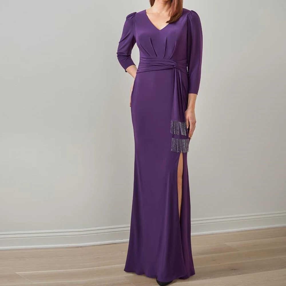 Customized Temperament Straight Floor Length V-Neck Jersey 3/4 Sleeves Evening Dress Fashion Photo Color vestidos para mujer
Customized Temperament Straight Floor Length V-Neck Jersey 3/4 Sleeves Evening Dress Fashion Photo Color vestidos para mujer