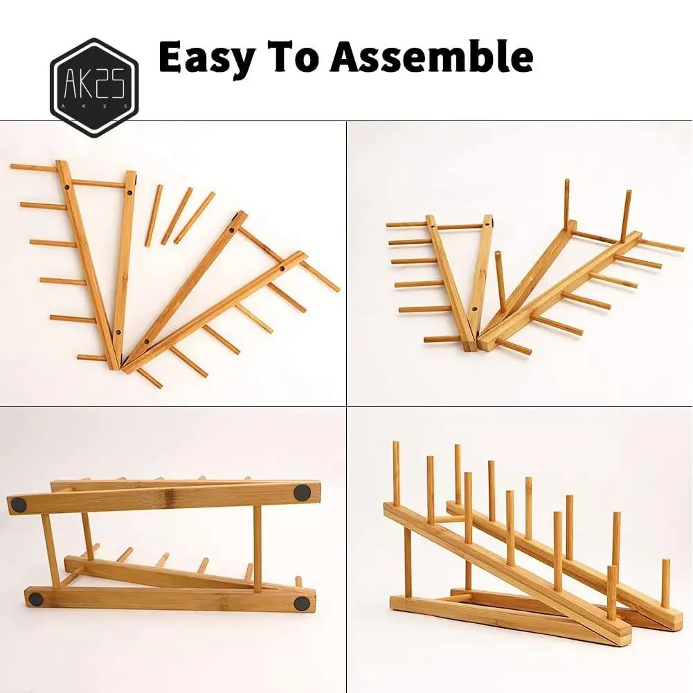 AK25-2 PCS Wooden Dish Rack Bamboo Plate Rack Stand Pot Lid Holder, Dish Drying Rack Kitchen Cabinet Organizer For Dish Plate
AK25-2 PCS Wooden Dish Rack Bamboo Plate Rack Stand Pot Lid Holder, Dish Drying Rack Kitchen Cabinet Organizer For Dish Plate