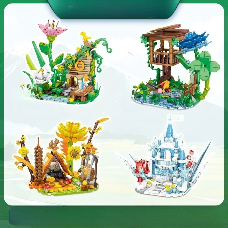MOC Four Seasons Garden Ornaments Building Blocks Set Romantic Spring Summer Winter Pavilion Decor Toy For Children Birthday Day
MOC Four Seasons Garden Ornaments Building Blocks Set Romantic Spring Summer Winter Pavilion Decor Toy For Children Birthday Day