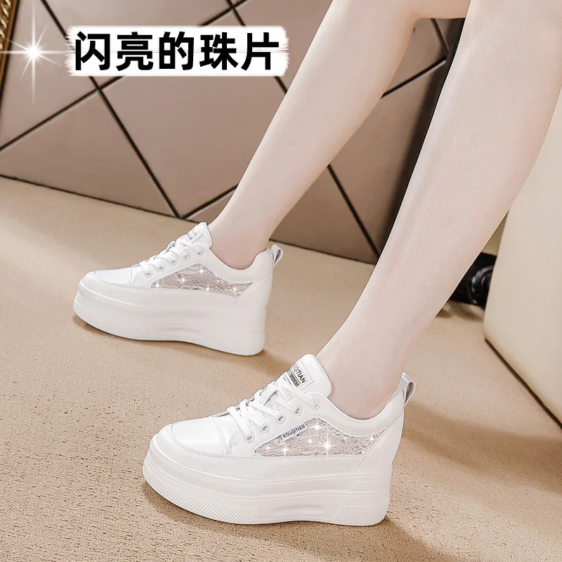 Trendy Women's Inner Height Increase 8CM Shoes New Style Women's Daily Casual Thick-soled Wedge Heels Mesh Breathable White Shoe
Trendy Women's Inner Height Increase 8CM Shoes New Style Women's Daily Casual Thick-soled Wedge Heels Mesh Breathable White Shoe