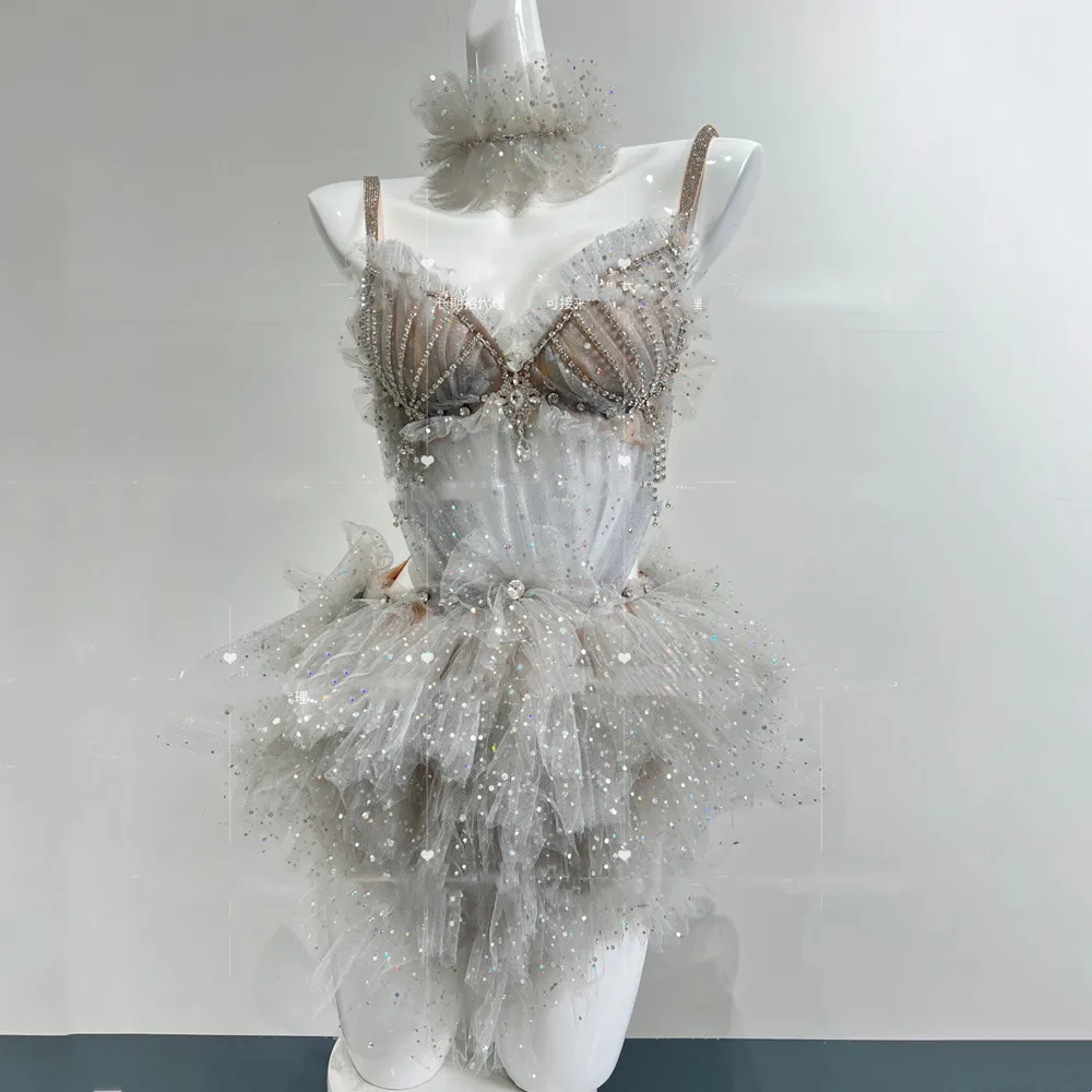 Nightclub Club Party Show Shiny Rhinestones Mesh Bikini Performance Clothes DJ Singer Music Festival Stage Pole Dance Costume
Nightclub Club Party Show Shiny Rhinestones Mesh Bikini Performance Clothes DJ Singer Music Festival Stage Pole Dance Costume