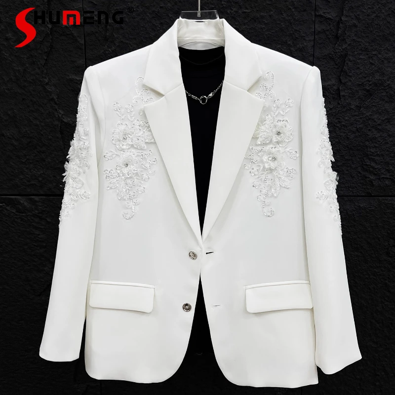 Men's 2025 Autumn New Fashion High Street Loose Solid Color Suit Jackets Sequins Three-dimensional Embroidered High-end Blazers
Men's 2025 Autumn New Fashion High Street Loose Solid Color Suit Jackets Sequins Three-dimensional Embroidered High-end Blazers