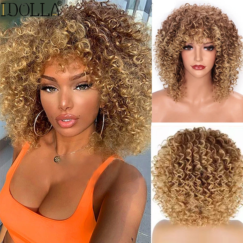 16 Inch Blonde Curly Wigs Mixed Blonde Afro Curly Wigs With Bangs For Women Synthetic Afro Curly Blonde Wigs For Women
16 Inch Blonde Curly Wigs Mixed Blonde Afro Curly Wigs With Bangs For Women Synthetic Afro Curly Blonde Wigs For Women