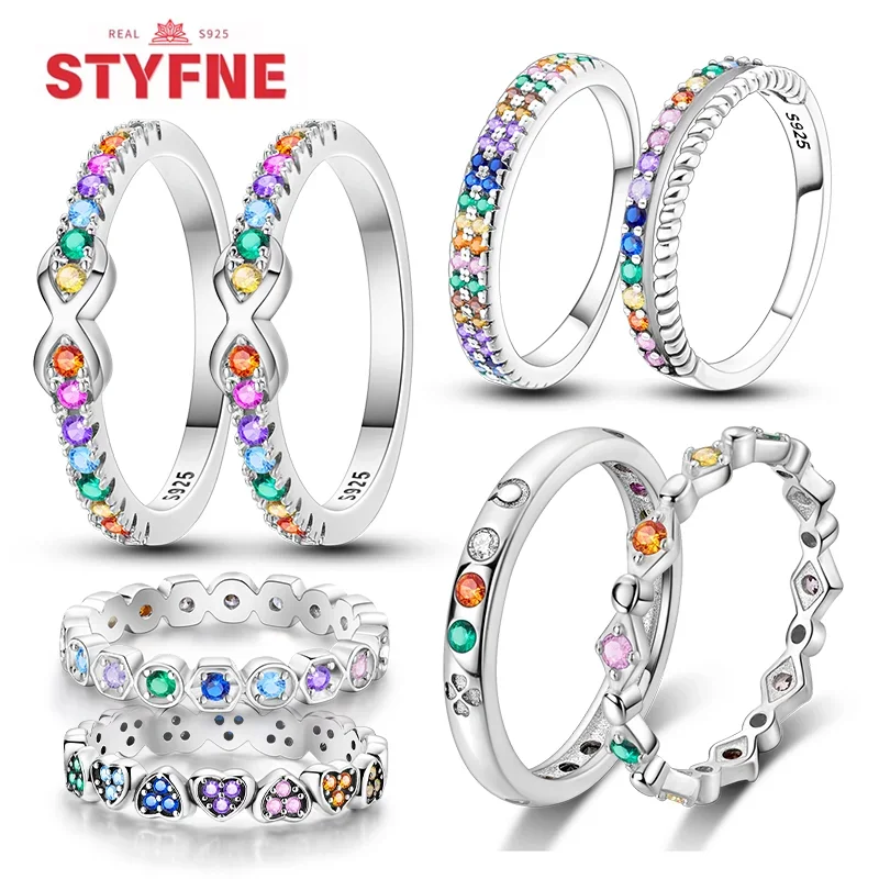 Sterling Silver 925 Colorful Crystal Series Rings Heart Zircon for Women Valentine's Birthday Gift DIY Fine Jewelry
Sterling Silver 925 Colorful Crystal Series Rings Heart Zircon for Women Valentine's Birthday Gift DIY Fine Jewelry