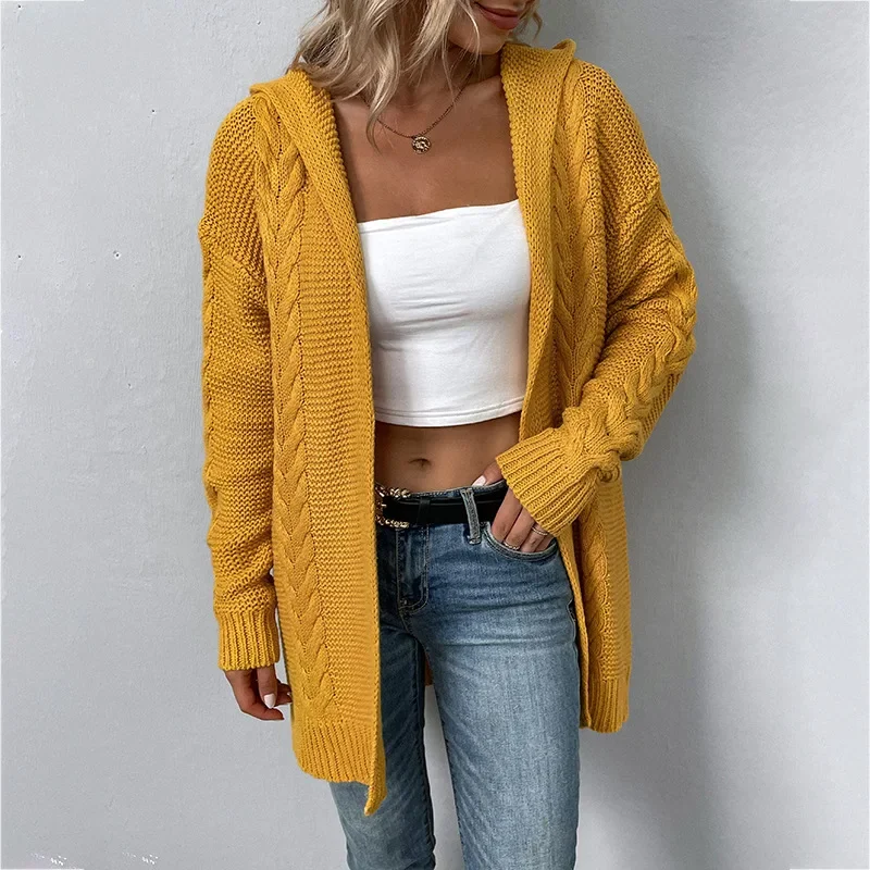 Hooded Cardigans Women Sweater Solid Knit Coat Autumn Winter Clothing Spring Streetwear Jumpers Jacket Casual Knitwears Cardigan
Hooded Cardigans Women Sweater Solid Knit Coat Autumn Winter Clothing Spring Streetwear Jumpers Jacket Casual Knitwears Cardigan