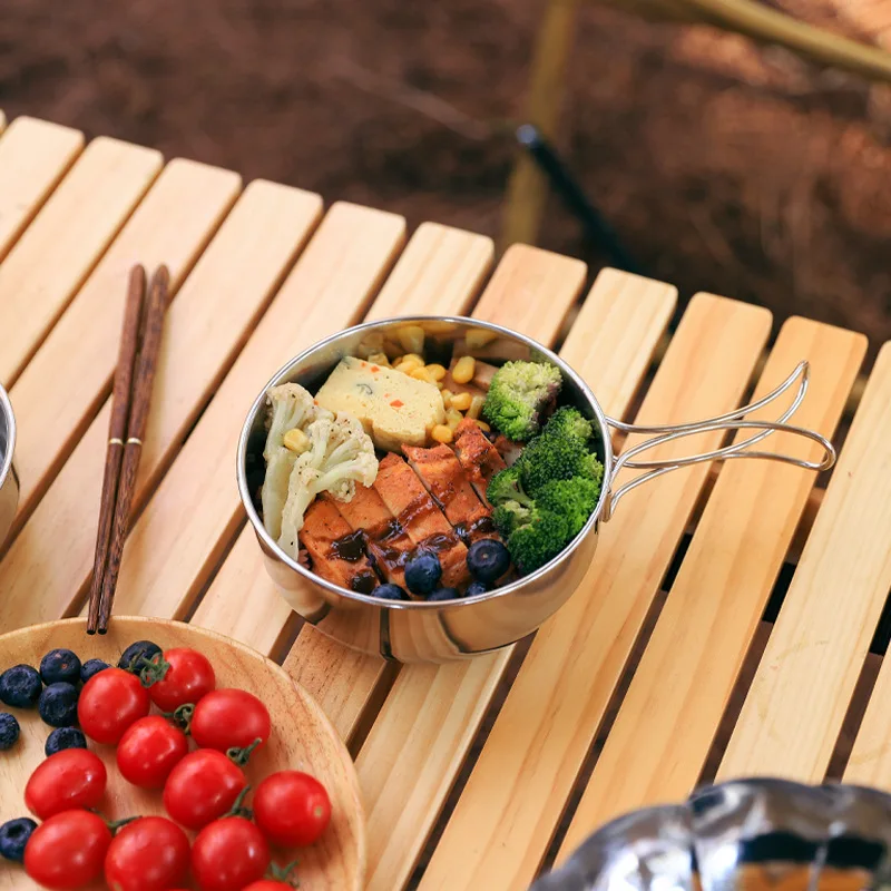 Stainless Steel Camping Pot Set Outdoor Folding Bowl Set 700 Ml Large and 500 Ml Small with Folding Handle
Stainless Steel Camping Pot Set Outdoor Folding Bowl Set 700 Ml Large and 500 Ml Small with Folding Handle