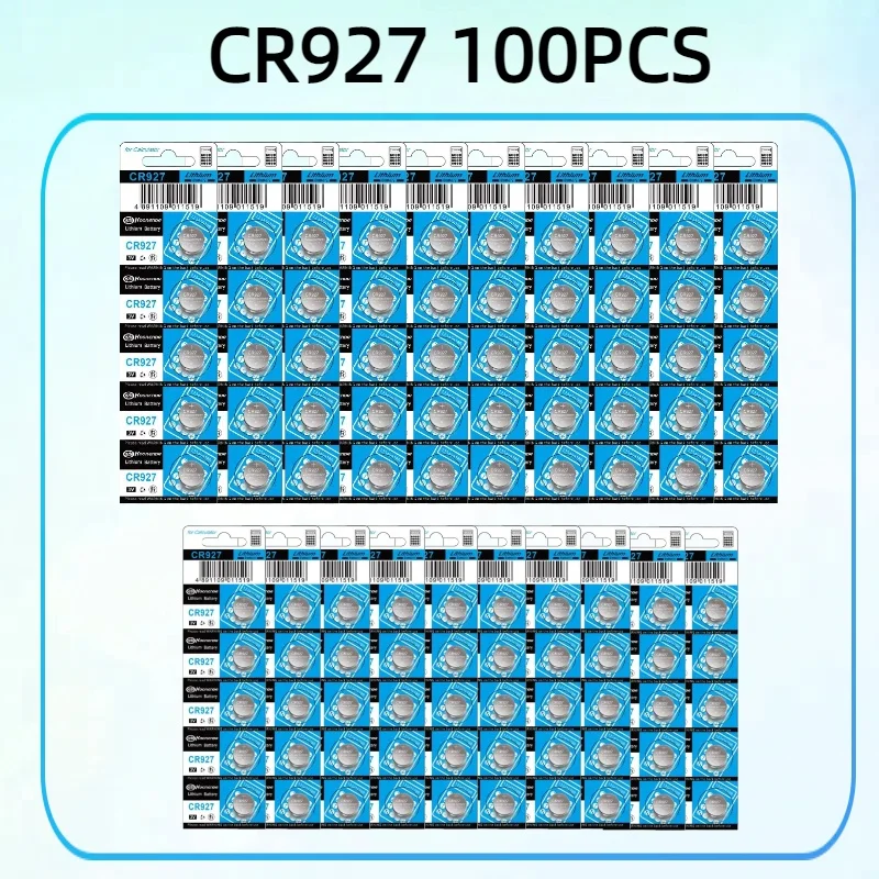 100PCS CR927 3V Lithium Button Cell Batteries for Remotes Clocks Electric Toys Compatible with DL927 BR927 LM927 ECR927
100PCS CR927 3V Lithium Button Cell Batteries for Remotes Clocks Electric Toys Compatible with DL927 BR927 LM927 ECR927