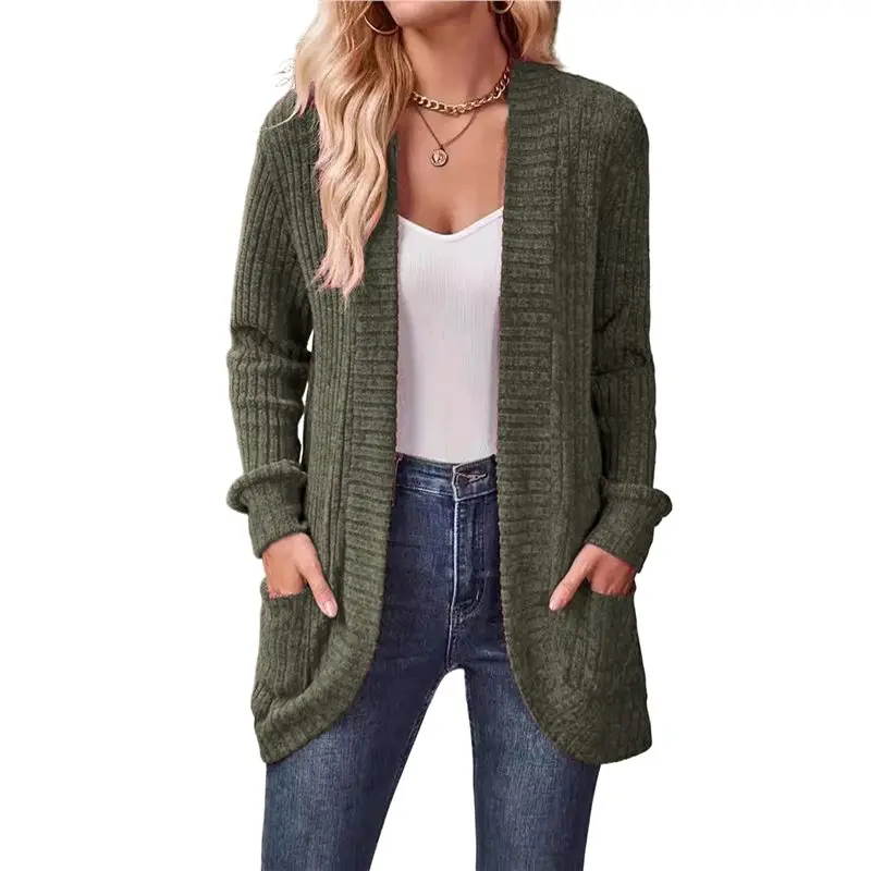 Women's Long Cardigan, Autumn And Winter Long Sleeve Front Open Sweater With Pockets-A74P
Women's Long Cardigan, Autumn And Winter Long Sleeve Front Open Sweater With Pockets-A74P