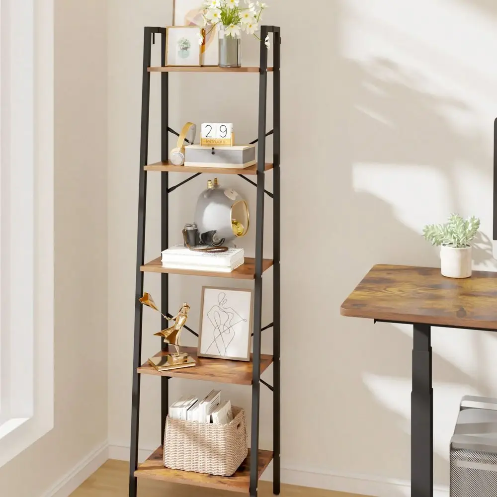 HaluPeit Ladder Shelf, Bookshelf Bookcase, Freestanding Corner Storage Shelve With 2 Hooks For Office11.8"D X 17.3"W X 63"H
HaluPeit Ladder Shelf, Bookshelf Bookcase, Freestanding Corner Storage Shelve With 2 Hooks For Office11.8"D X 17.3"W X 63"H