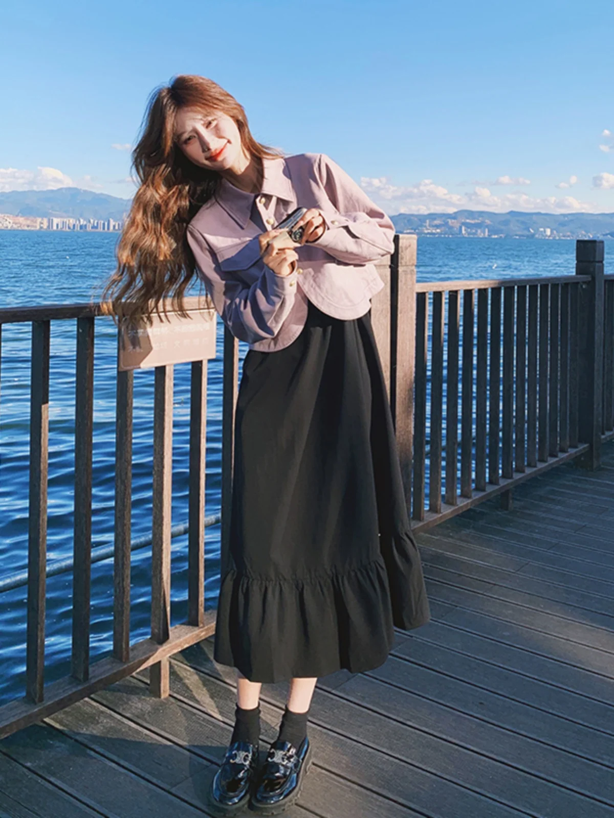 Fashionable Deer Skin Velvet Set Women's Spring Autumn Long Dress High Waist A-Line Skirt Style Commute Korean Version
Fashionable Deer Skin Velvet Set Women's Spring Autumn Long Dress High Waist A-Line Skirt Style Commute Korean Version
