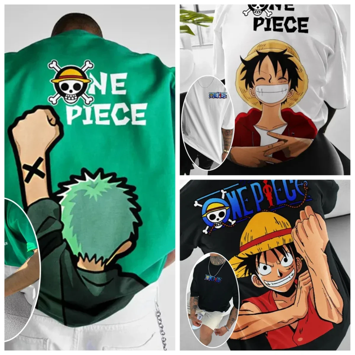 ONE PIECE Luffy Zoro 2025 летняя модная тенденция с уличным принтом из чистого хлопка, свободная одежда унисекс в стиле Харадзюку Y2K для родителей и детей
ONE PIECE Luffy Zoro 2025 летняя модная тенденция с уличным принтом из чистого хлопка, свободная одежда унисекс в стиле Харадзюку Y2K для родителей и детей