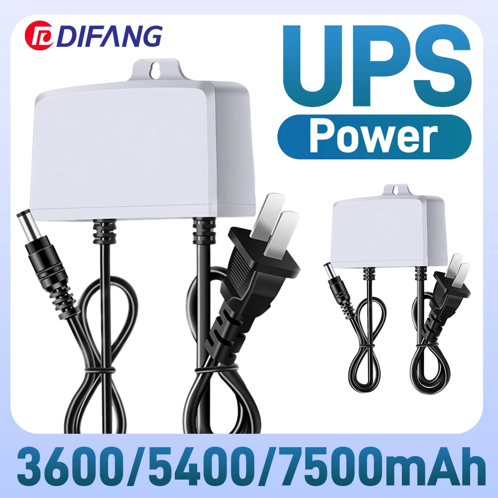 DIFANG 3600/7500mAH UPS Battery Power Adapter Outdoor Waterproof DC12V Battery Backup CCTV Camera Power Source Router Charger
DIFANG 3600/7500mAH UPS Battery Power Adapter Outdoor Waterproof DC12V Battery Backup CCTV Camera Power Source Router Charger