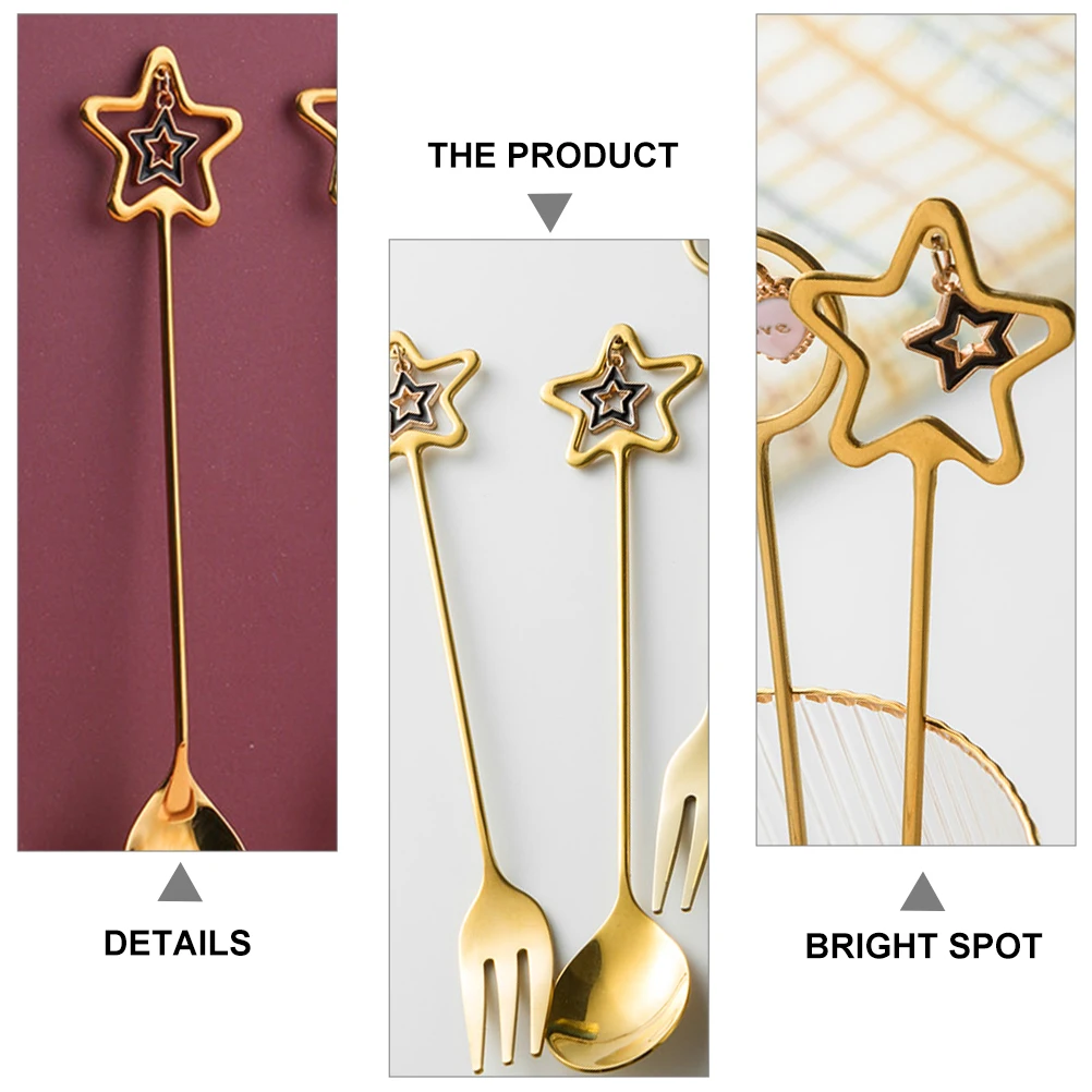 Star Pendant Spoon Fork Stirring Scoop Fruit Coffee Forks Dessert Ice Cream Spoons
Star Pendant Spoon Fork Stirring Scoop Fruit Coffee Forks Dessert Ice Cream Spoons