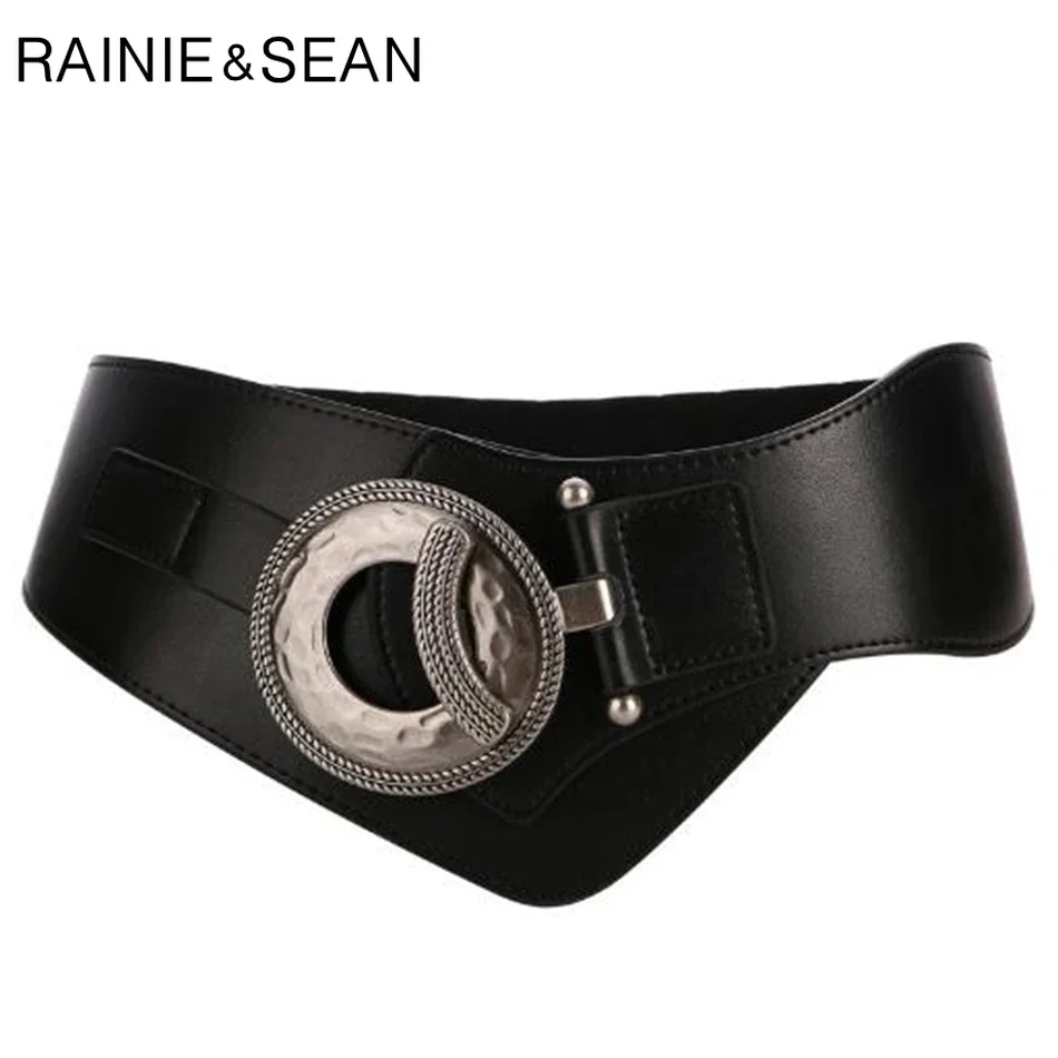 RAINIE SEAN Black Cummerbunds for Women Real Leather Wide Belts Waist Female Genuine Cow Leather Ladies Elastic Belt for Dress
RAINIE SEAN Black Cummerbunds for Women Real Leather Wide Belts Waist Female Genuine Cow Leather Ladies Elastic Belt for Dress