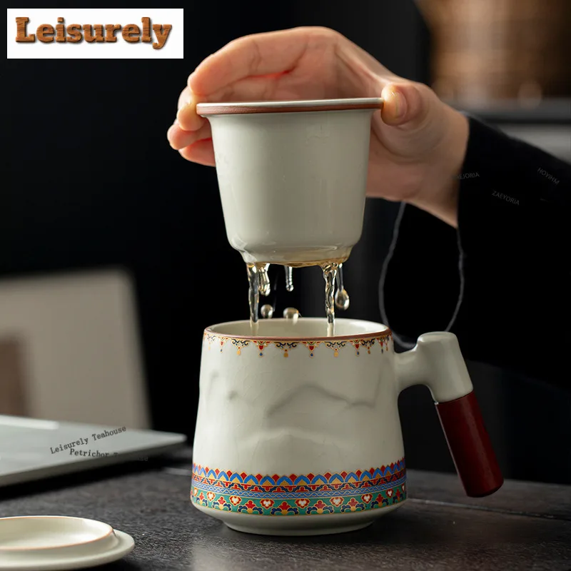 450ml Dunhuang Ru Kiln Filter Tea Separator Cup Ancient Tea Mug with Infuser Handgrip Cups Tea Maker Office Water Cup Craft
450ml Dunhuang Ru Kiln Filter Tea Separator Cup Ancient Tea Mug with Infuser Handgrip Cups Tea Maker Office Water Cup Craft