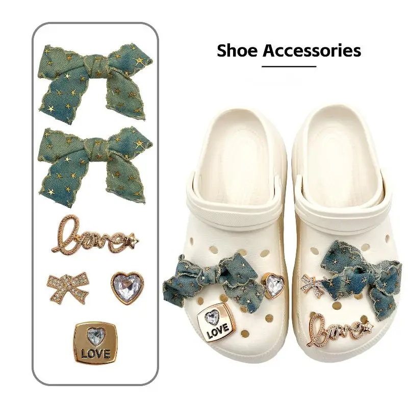Creative Denim Bowknot Shoe Decoration Set with Rhinestones, Vintage Ins Style Buckle for Holiday Gifts
Creative Denim Bowknot Shoe Decoration Set with Rhinestones, Vintage Ins Style Buckle for Holiday Gifts