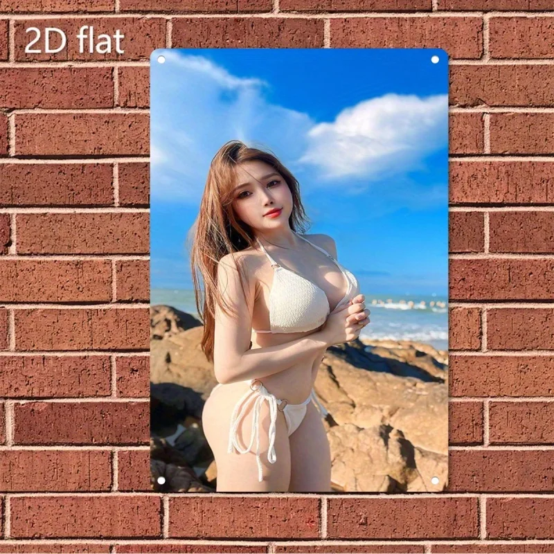 1pc Metal Poster - Beach Woman In White Bikini & Korean-Style Cliff Coastal Art - Heavy-Duty Iron Plate For Home, Bar, Cafe, Bat
1pc Metal Poster - Beach Woman In White Bikini & Korean-Style Cliff Coastal Art - Heavy-Duty Iron Plate For Home, Bar, Cafe, Bat