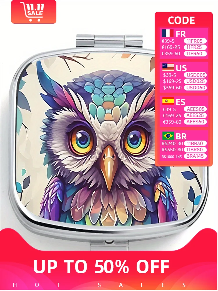 Owl Pattern Metal Pill Storage Box, with Double Compartment, Mini Portable Travel Box, Home Travel Moisture-proof Collectibles
Owl Pattern Metal Pill Storage Box, with Double Compartment, Mini Portable Travel Box, Home Travel Moisture-proof Collectibles