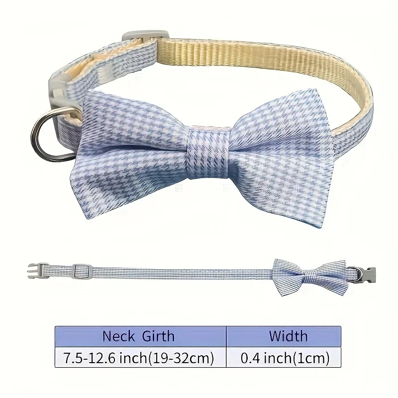 Adjustable Plaid Pet Collar with Thousand-Bird Checkered Bow Tie Knot Cat Dog Buckle 1 Piece
Adjustable Plaid Pet Collar with Thousand-Bird Checkered Bow Tie Knot Cat Dog Buckle 1 Piece