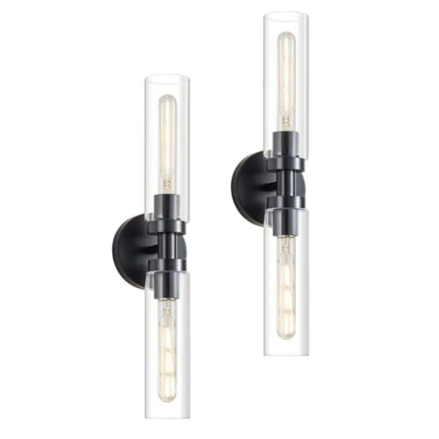 2 Light Bathroom Wall Sconce Set of 2, Modern Farmhouse Bathroom Light Fixture Over Mirror with Clear Glass Shade, Bathroom Van
2 Light Bathroom Wall Sconce Set of 2, Modern Farmhouse Bathroom Light Fixture Over Mirror with Clear Glass Shade, Bathroom Van