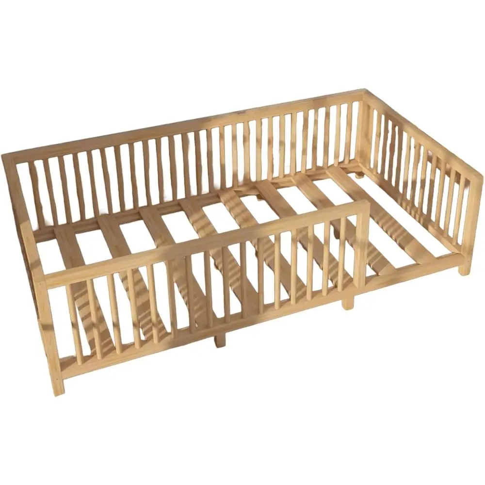 Queen Size Pine Wood Toddler Bed with Slats, Natural Solid, Sturdy Design for Boys and Girls, Height 23.6 Inches
Queen Size Pine Wood Toddler Bed with Slats, Natural Solid, Sturdy Design for Boys and Girls, Height 23.6 Inches