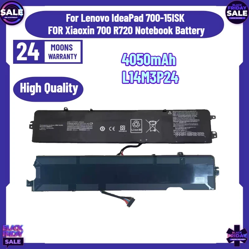 4050mAh L14M3P24 Laptop Battery for Lenovo IdeaPad 700-15ISK FOR Xiaoxin 700 R720 Notebook Battery
4050mAh L14M3P24 Laptop Battery for Lenovo IdeaPad 700-15ISK FOR Xiaoxin 700 R720 Notebook Battery