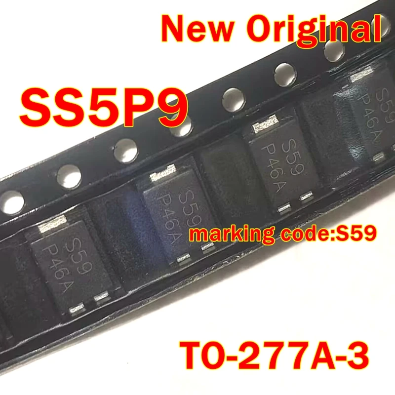 1pcs to 100pcs SS5P9-M3/86A SS5P9 marking code:S59 TO-277A-3 New Original Rectifier Diode, Schottky, 1 Element, 5A, 90V V(RRM),
1pcs to 100pcs SS5P9-M3/86A SS5P9 marking code:S59 TO-277A-3 New Original Rectifier Diode, Schottky, 1 Element, 5A, 90V V(RRM),
