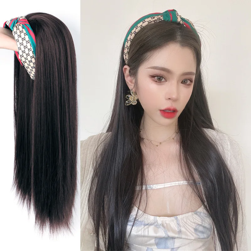 Women's Hairnet Wigs Integrated Semi-Headpiece Long Straight Hairpiece Synthetic Wig
Women's Hairnet Wigs Integrated Semi-Headpiece Long Straight Hairpiece Synthetic Wig