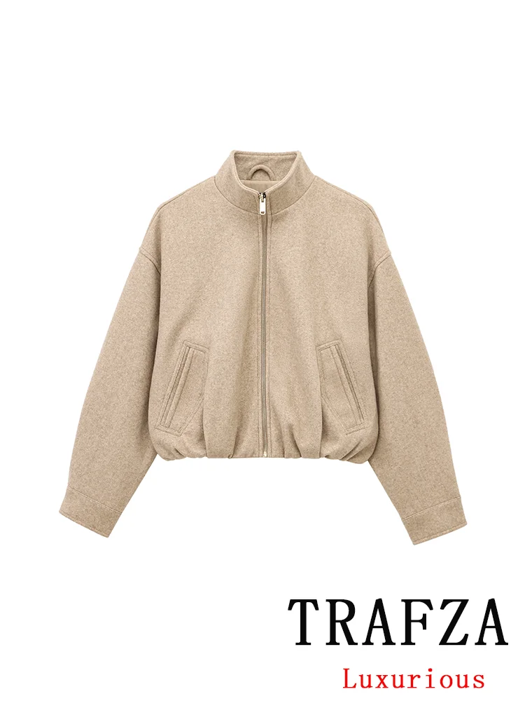 TRAFZA Vintage Casual Chic Soft Bomber Jacket Solid Zipper O-Neck Front Pockets Long Sleeve Coats Fashion 2025 Spring Coats
TRAFZA Vintage Casual Chic Soft Bomber Jacket Solid Zipper O-Neck Front Pockets Long Sleeve Coats Fashion 2025 Spring Coats