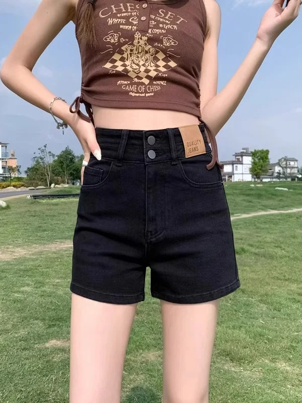Retro Versatile High Waist Straight Leg Jeans Shorts Women's Summer New Style Slimming Small Size Straight Hot Pants
Retro Versatile High Waist Straight Leg Jeans Shorts Women's Summer New Style Slimming Small Size Straight Hot Pants