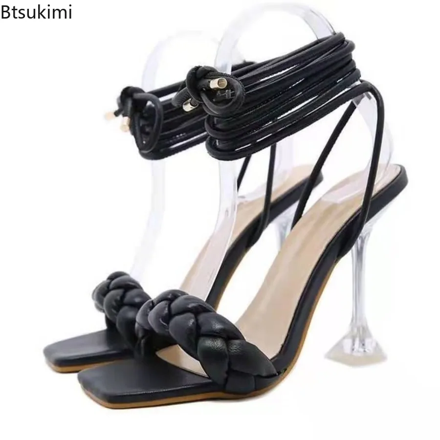 New 2025 Summer Hot Sales Woman's Design Weave Sandals Women Transparent Strange Sexy Crystal High Heels Ladies Open Toe Shoes
New 2025 Summer Hot Sales Woman's Design Weave Sandals Women Transparent Strange Sexy Crystal High Heels Ladies Open Toe Shoes