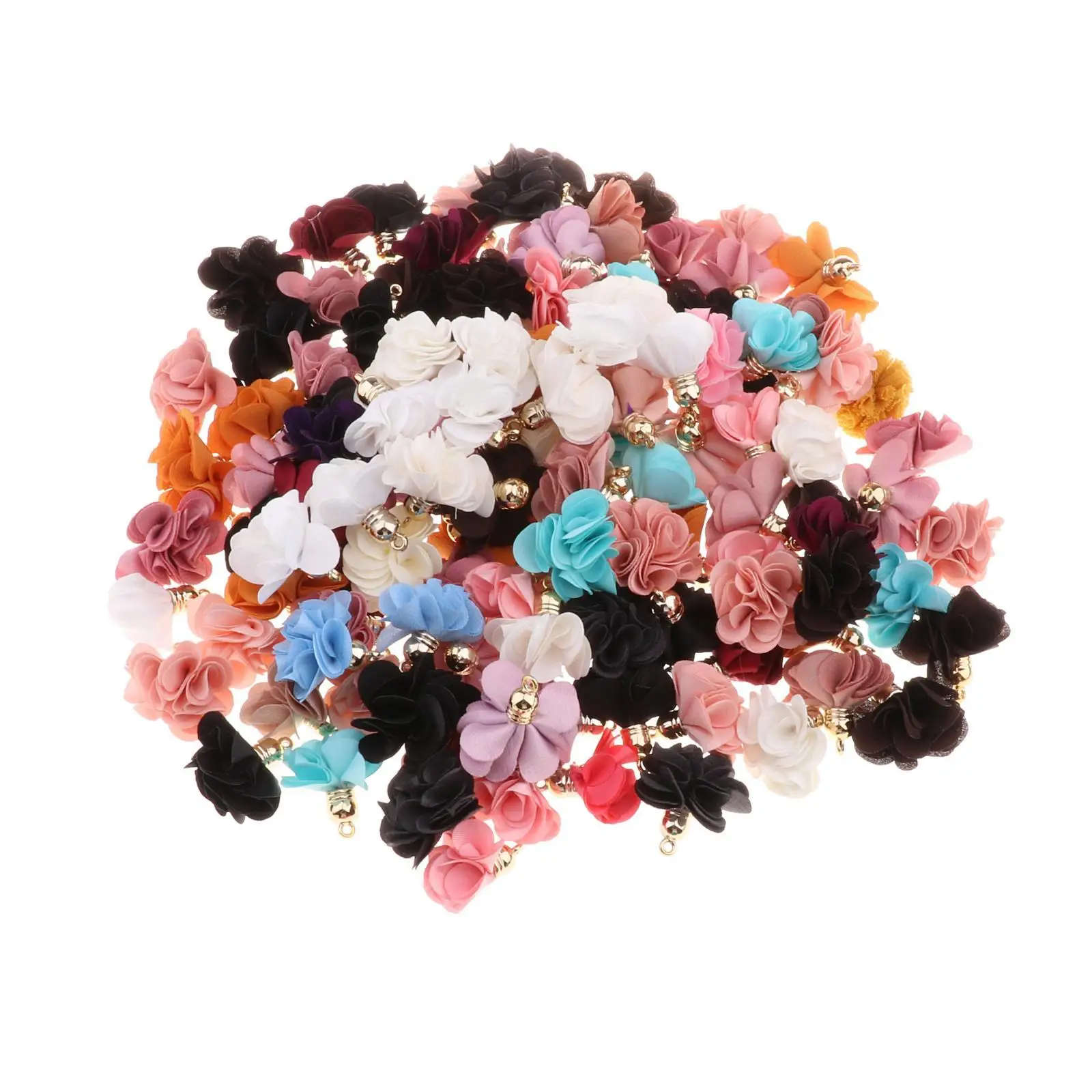 2 of 100 Cloth Floral Petal Pendants Tassel Charms DIY Keychain Making 
2 of 100 Cloth Floral Petal Pendants Tassel Charms DIY Keychain Making