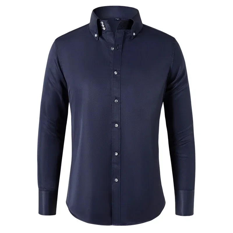European and American Size Men's Formal Long Sleeve Korean Trends Fashion Button-down Collared Shirt Business Slim Fit Shirts
European and American Size Men's Formal Long Sleeve Korean Trends Fashion Button-down Collared Shirt Business Slim Fit Shirts