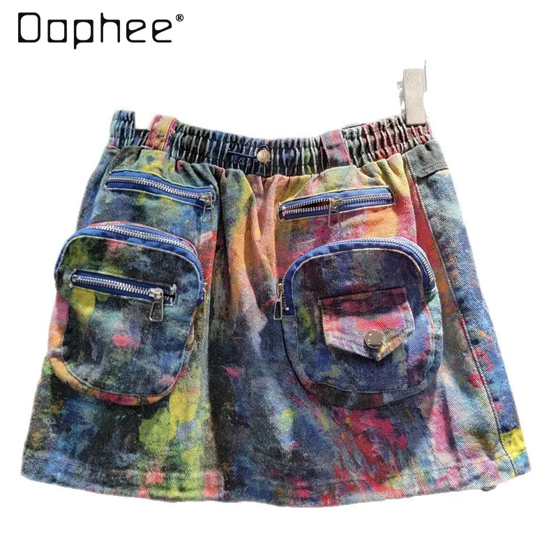 American Retro Street Hottie Style Heavy Industry Tooling Pockets Thin Color Denim Short Skirt Skirt Female Tide Y2k Skirt
American Retro Street Hottie Style Heavy Industry Tooling Pockets Thin Color Denim Short Skirt Skirt Female Tide Y2k Skirt